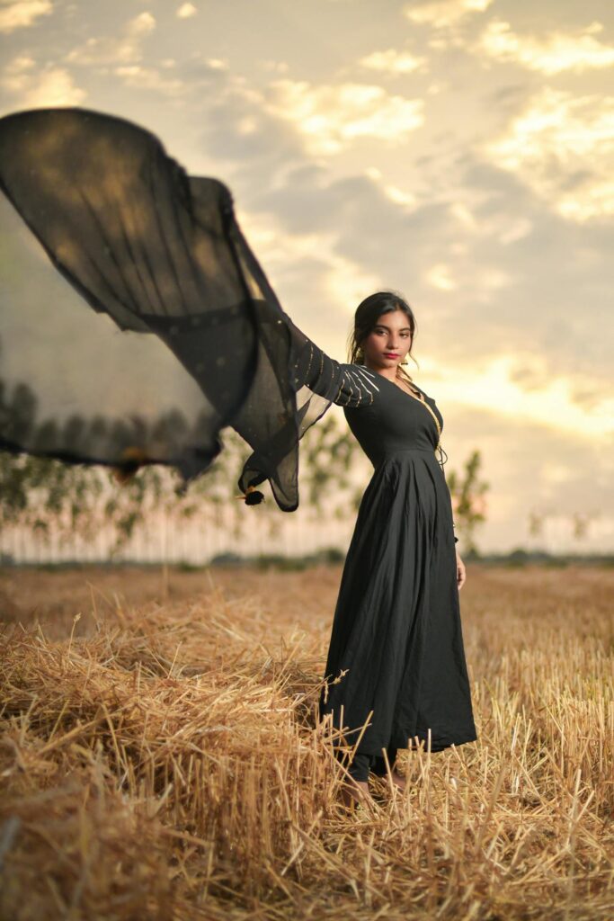 black dress with sleeves
